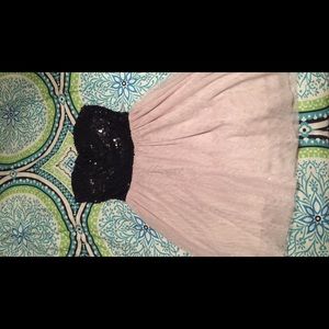 Champagne and black sequin dress